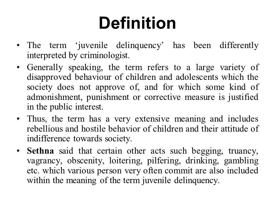 Essay on Juvenile Delinquency